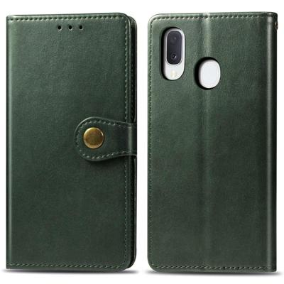 Retro effen kleur lederen gesp mobiele telefoon bescherming lederen draagtas met Lanyard & fotolijstjes & kaartsleuf & portemonnee & beugel functie vo