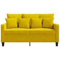 Tweezitsbank 120 cm fluweel geel - thumbnail