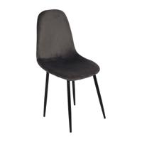 Eetkamerstoel Ivy - velvet grijs - 88x44x53 cm - thumbnail