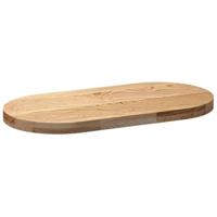 Tafelblad 80x40x4 cm ovaal massief eikenhout - thumbnail
