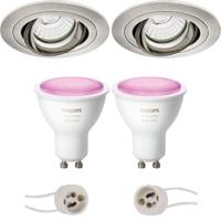 Philips Hue Inbouw LED Spot Set GU10 - Rond. Mat Nikkel. Kantelbaar. Bluetooth - thumbnail