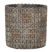 Clayre & Eef Bloempot Binnen Ø 18x17 cm Grijs Steen Plantenpot - thumbnail