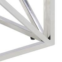 Salontafel roestvrij staal en massief bielshout zilverkleurig - thumbnail