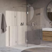 BRAUER Void inloopdouche helder glas 110x200 met 30 zijwand incl. glascoating chroom GS-VOI2H11030200CE - thumbnail