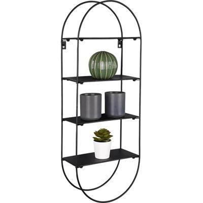 Zwart Metalen Wandplank met Hanger - Modern Wandrek 64cm