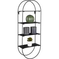 Zwart Metalen Wandplank met Hanger - Modern Wandrek 64cm - thumbnail