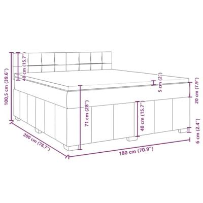 Boxspring met matras stof crèmekleurig 180x200 cm