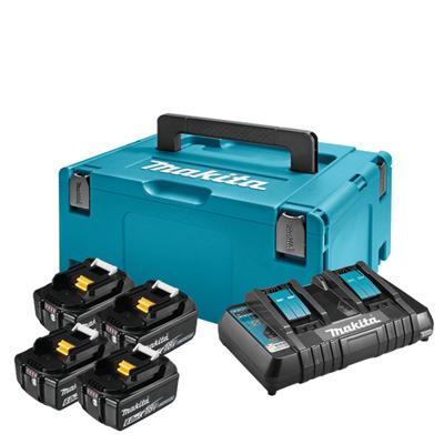 Makita Accu Starterset 18V DC18RD 4xBL1860B - 198091-4