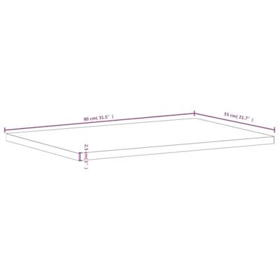 Bureaublad 80x55x2,5 cm massief beukenhout - thumbnail