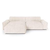 XXL crème corduroy linker hoekbank 220cm - thumbnail