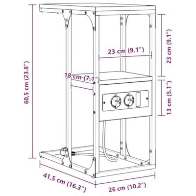 Nachtkastje Grijs sonoma 41.5 x 26 x 60.5 cm Bewerkt hout Nachtkastje Grijs sonoma 41.5 x 26 x 60.5 cm Bewerkt hout
