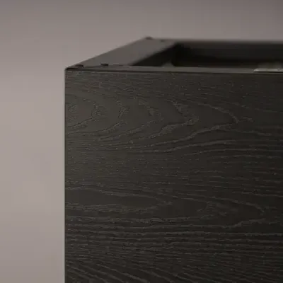 GLM Plantenbak Houtlook zonder bodem 100x100x40cm Zwart