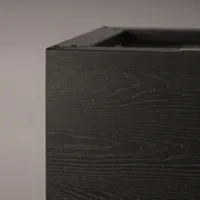 GLM Plantenbak Houtlook zonder bodem 100x100x40cm Zwart - thumbnail