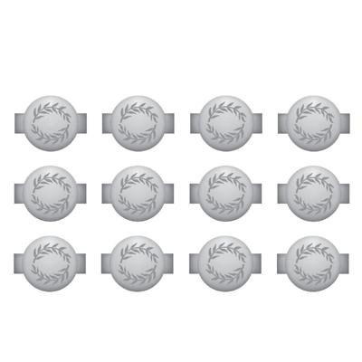 We R Makers • charm staples round with leaf emboss silver 12pcs