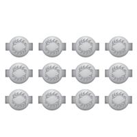 We R Makers • charm staples round with leaf emboss silver 12pcs - thumbnail