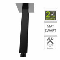 BWS Douche-Arm Luxe Vierkant Plafondbevestiging 30 cm Mat Zwart - thumbnail