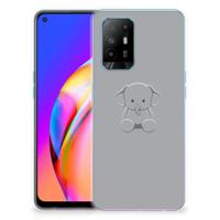 OPPO A94 5G | Reno5 Z Telefoonhoesje met Naam Grijs Baby Olifant - thumbnail