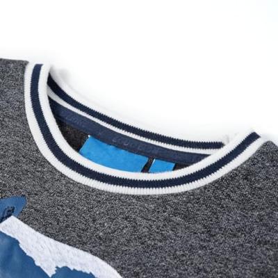 Kindertrui met vossenprint 104 gemleerd marineblauw - thumbnail