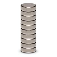 Maul Neodymium magneet (Ø x h) 10 mm x 3 mm Schijf Zilver 10 stuk(s) 6166396 - thumbnail