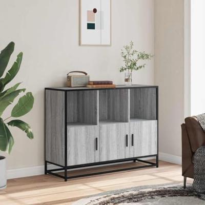 Dressoir 100x35x76 cm bewerkt hout grijs sonoma eikenkleurig