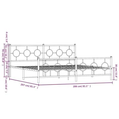 Bedframe met hoofd- en voeteneinde metaal zwart 200x200 cm Bedframe met hoofd- en voeteneinde metaal zwart 200x200 cm