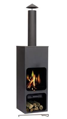 Buitenkachel met houtopslag vierkant 199 cm Buitenkachel met houtopslag vierkant 199 cm