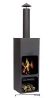 Buitenkachel met houtopslag vierkant 199 cm - thumbnail