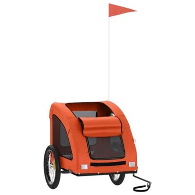 Hondenfietstrailer oxford stof en ijzer oranje - thumbnail
