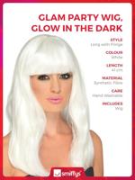 Glow In The Dark Party Pruik Wit - thumbnail