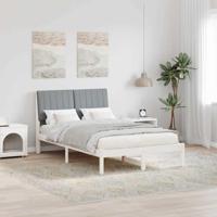 Bedframe met hoofdeinde Wit 120 x 190 cm Stof - thumbnail