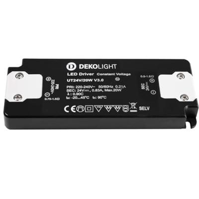Deko Light FLAT, CV, UT24V/20W LED-driver Constante spanning 20 W 0 - 830 mA 24 V 1 stuk(s) Deko Light FLAT, CV, UT24V/20W LED-driver Constante spanning 20 W 0 - 830 mA 24 V 1 stuk(s)