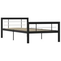 VidaXL Bedframe metaal zwart en wit 100x200 cm - thumbnail