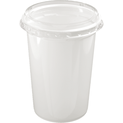 Satébeker | incl. Deksel | PS | 250ml | 100mm | wit | 400 stuks