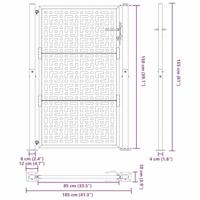 Poort met kruisontwerp 105x155 cm weervast staal - thumbnail