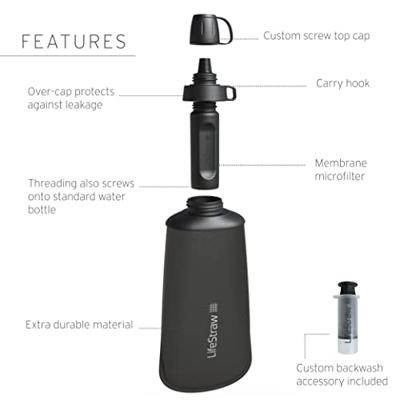 LifeStraw Peak Series Collapsible Squeeze Bottle 650Ml Drinkfles Met Waterfilter LifeStraw Peak Series Collapsible Squeeze Bottle 650Ml Drinkfles Met Waterfilter