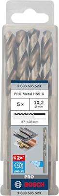 Bosch Accessories 2608585523 HSS Metaal-spiraalboor 10.2 mm Gezamenlijke lengte 133 mm Geslepen DIN 338 Cilinderschacht 5 stuk(s)