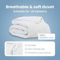 VidaXL Dekbed wit 200 x 155 x 4 cm polyester - thumbnail