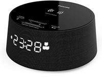 Philips Wecker PR702/12 Digitaler Wecker (Bluetooth, Kabelloses Qi-Ladegerät, Sleep Timer, Weckfunktion, USB-Ladeanschluss) Schwarz - thumbnail