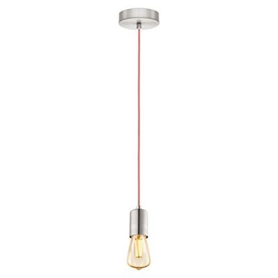 Eglo HanglampYorth pendel nikkel met roze snoer - 32526