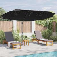 Tuin Cantilever Parasol met slot Zwart Large Poedergecoat staal - thumbnail