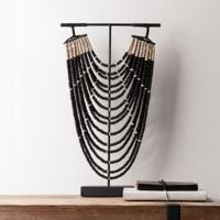 MUST Living Ornament 'Magic Black' Houten kralen, 51cm hoog - thumbnail