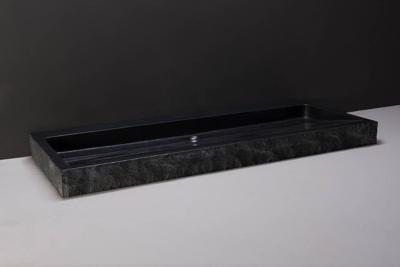 Wastafel Forzalaqua Palermo Graniet Gezoet Gekapt Met Kraangat Zwart 120,5x51,5x9 cm
