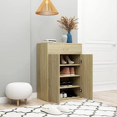 VidaXL Schoenenkast 60x35x84 cm bewerkt hout sonoma eikenkleurig