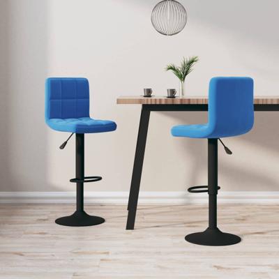 VidaXL Barkrukken 2 st fluweel blauw