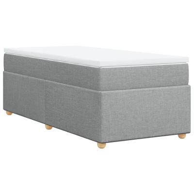 Boxspring met matras stof lichtgrijs 90x190 cm