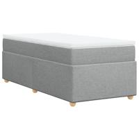 Boxspring met matras stof lichtgrijs 90x190 cm - thumbnail