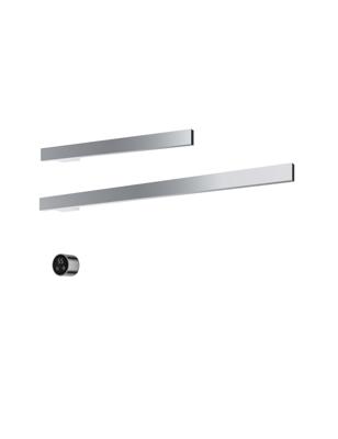 Hotbath &MORE set van 2 rails RAS80 SQUARE 80 en RAS50 SQUARE 50 cm met separate schakelaar en inbouw element Chroom (RAS50+RAS80CR)