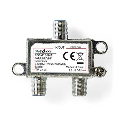 Nedis Satelliet-Combiner | 5-862 MHz | 950-2400 MHz | 75 Ohm | 1 stuks - SCOM100ME SCOM100ME Nedis Satelliet-Combiner | 5-862 MHz | 950-2400 MHz | 75 Ohm | 1 stuks - SCOM100ME SCOM100ME