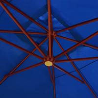 VidaXL Zweefparasol met houten paal 400x300 cm blauw - thumbnail