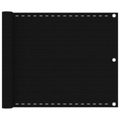 Balkonscherm 75x500 cm HDPE zwart